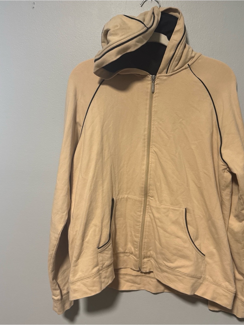 Style & Co. Sport Beige Hoodie with Black Hood Lining